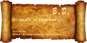 Bragyán Demeter névjegykártya